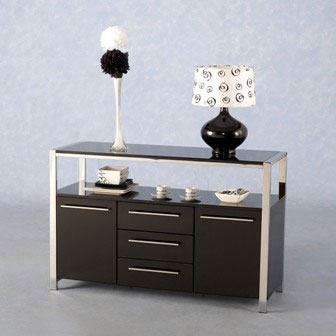 CHARISMA SIDEBOARD BLACK - Art Deco Furnishings, Back In Vogue