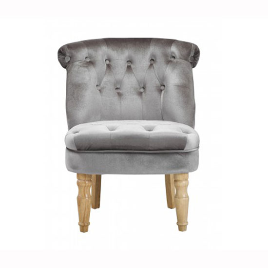 Culgaith Boudoir Style Chair In Silver With Linen Effect