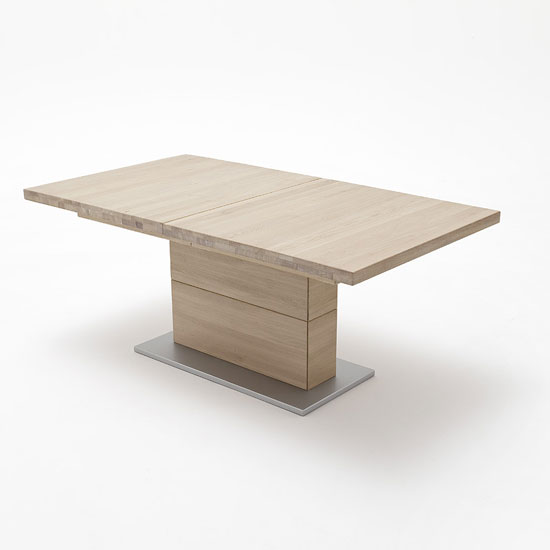 Product photograph of Corato Extendable Dining Table Rectangular In Bianco Oak from Furniture in Fashion