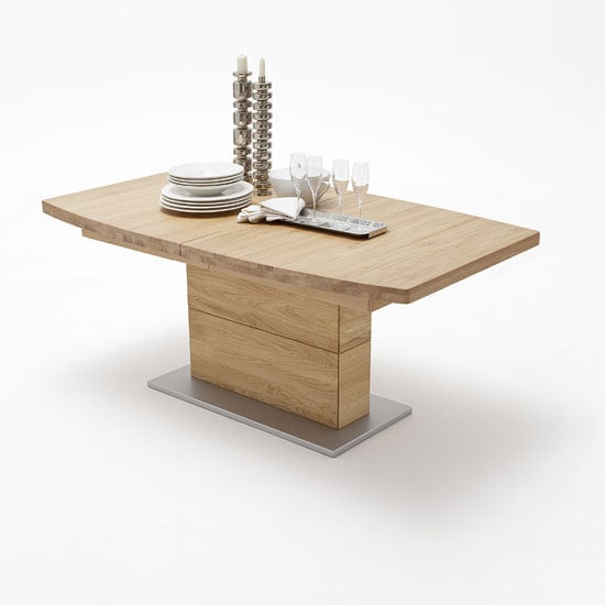 Corato Extendable Dining Table Boat Shape In Wild Oak Furniture in Fashion
