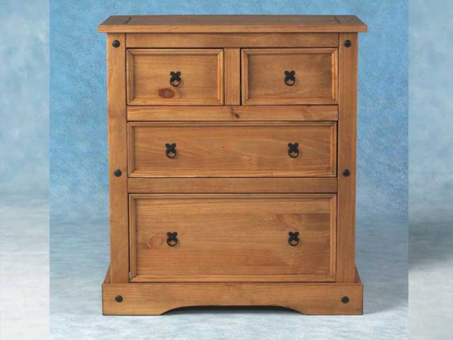 Read more about Central 4 drawer chest in distressed waxed pine