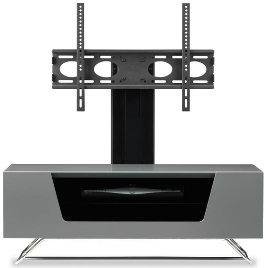 Clutton LCD TV Stand In Grey With Chrome Base_2