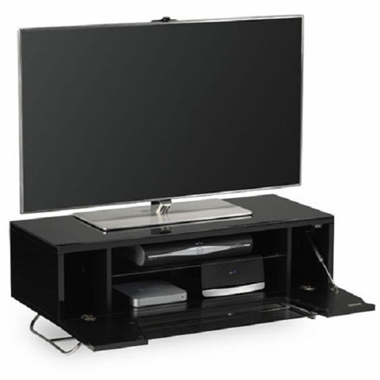 Clutton LCD TV Stand In Black With Chrome Base_4