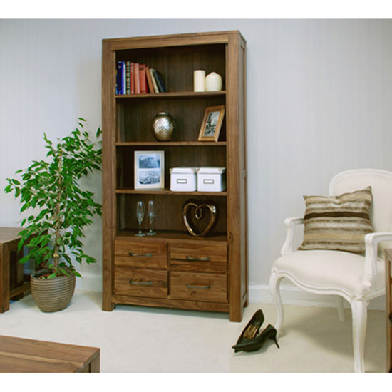 Read more about Sayan walnut large 4 drawer bookcase