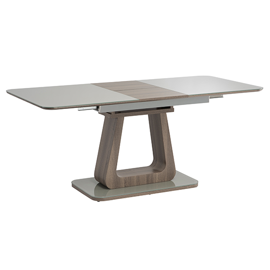 Calgene Glass Extending Dining Table In Grey