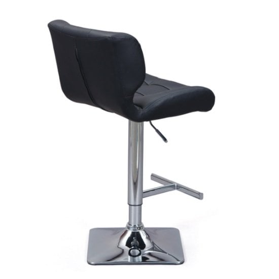 Candid Faux Leather Bar Stool In Black With Chrome Base_3