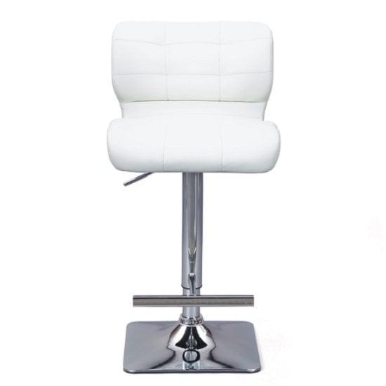 Candid Bar Stool In White Faux Leather With Chrome Plated Base_2
