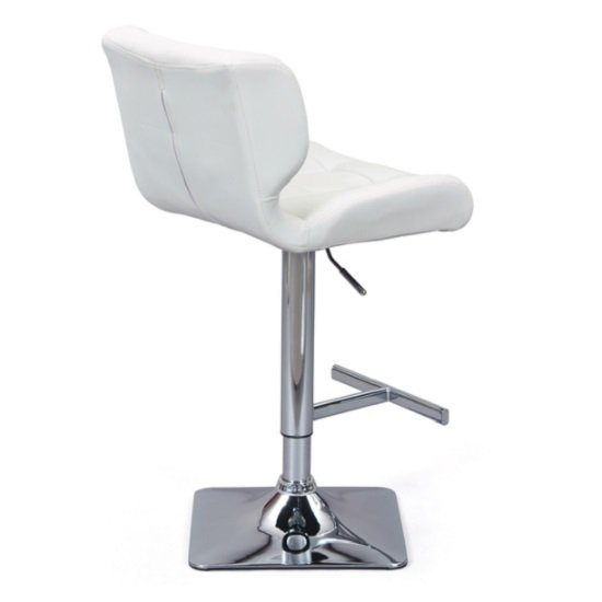 Candid Bar Stool In White Faux Leather With Chrome Plated Base_3