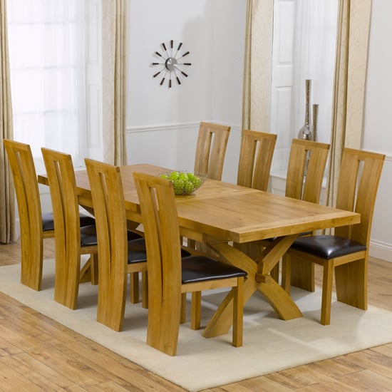 Avignon Solid Oak Extending Dining Table And 8 Arizona