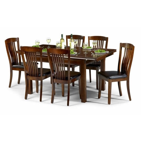 Cauz Extending Mahogany Wooden Dining Table With 4 Chairs_1
