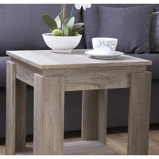 Camerton Wooden Lamp Table Sqaure In Oak With Undershelf_2
