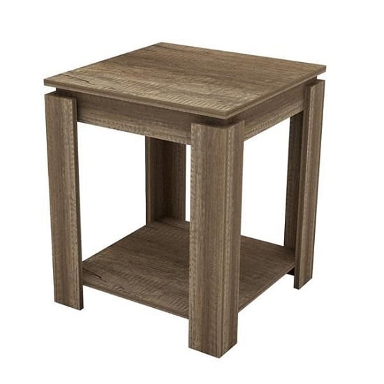 Product photograph of Camerton Wooden Lamp Table Sqaure In Oak With Undershelf from Furniture in Fashion