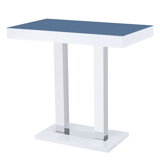 Caprice Grey Glass Top High Gloss Bar Table In White_4