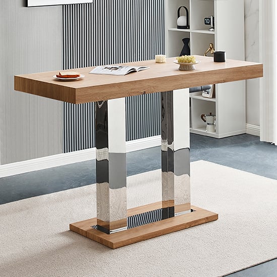 Read more about Caprice wooden bar table rectangular large in oak effect