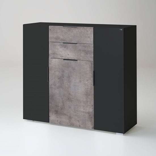 Clovis 3 Drawers Chests In Lave Front And Carcase With Concrete_1