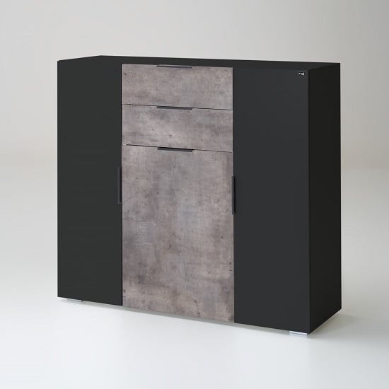 Read more about Clovis 3 drawers chests in lave front and carcase with concrete