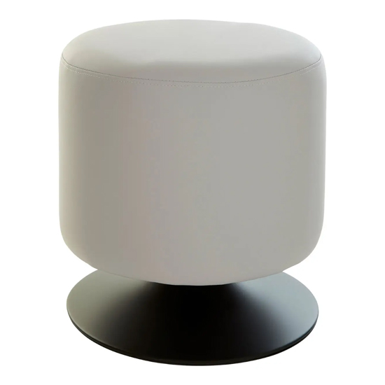 Photo of Ceko faux leather cylinder stool in white