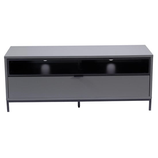 Clanfield TV Cabinet Small In Matt Charcoal Grey And Black_3