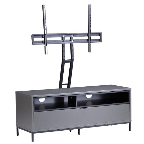 Clevedon Small Wooden TV Stand In Charcoal And Black_4
