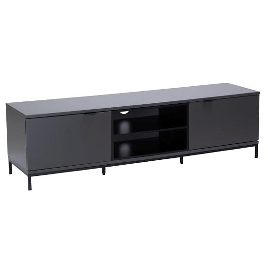 Read more about Clevedon medium wooden tv stand in charcoal and black