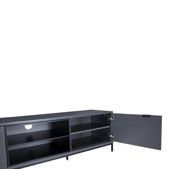 Clevedon Medium Wooden TV Stand In Charcoal And Black_3