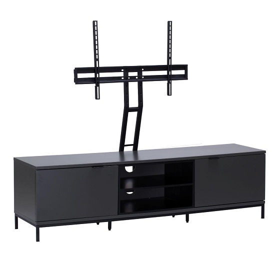 Clevedon Medium Wooden TV Stand In Charcoal And Black_5