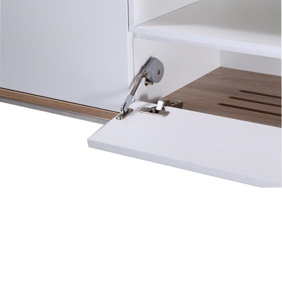 Clanfield Wooden TV Cabinet Large In White And Light Oak_4
