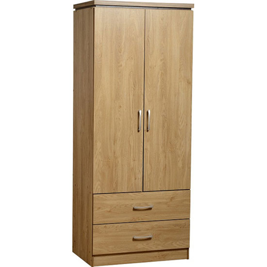 Read more about Centauri oak veneer with walnut trim 2 door 2 drawer wardrobe