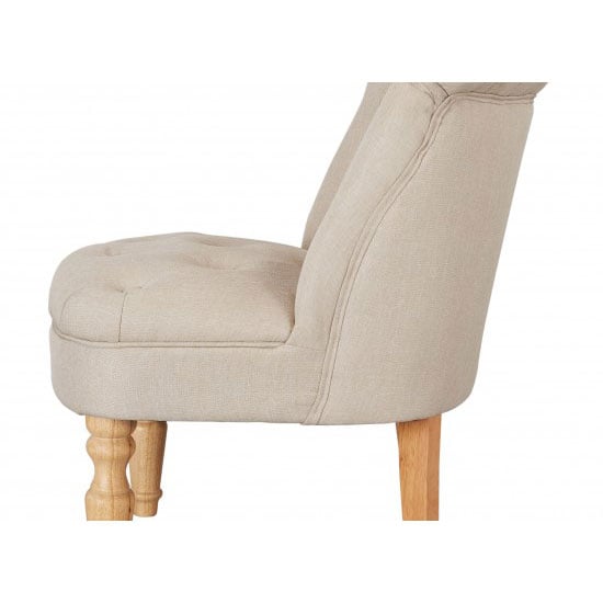 Culgaith Boudoir Style Chair In Beige Fabric With Linen Effect_2