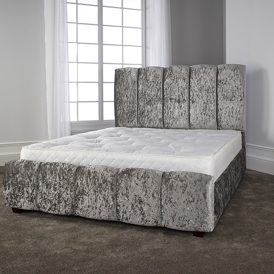 Read more about Winstead trendy bed in glitz silver with wooden feet