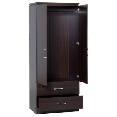 Carlo Wardrobe In Walnut With 2 Doors And 2 Drawers
