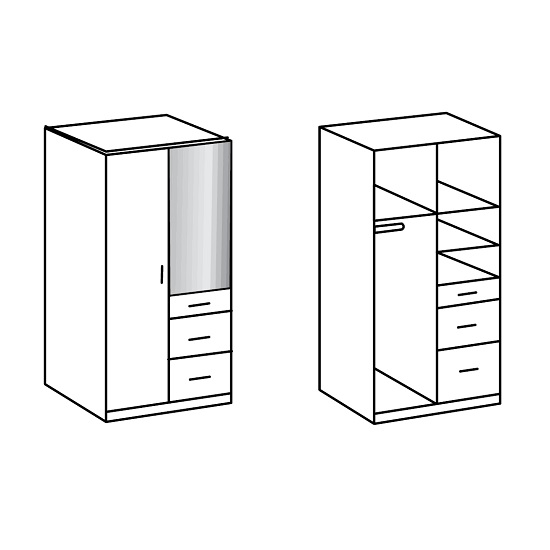 1 Door Wardrobe With Mirror: 4 Basic Types To Consider Clack 628 2%20Doors Wimex - 1 Door Wardrobe With Mirror: 4 Basic Types To Consider
