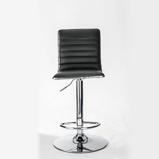 Coble Faux Leather Bar Stool With Chrome Base In Black_2