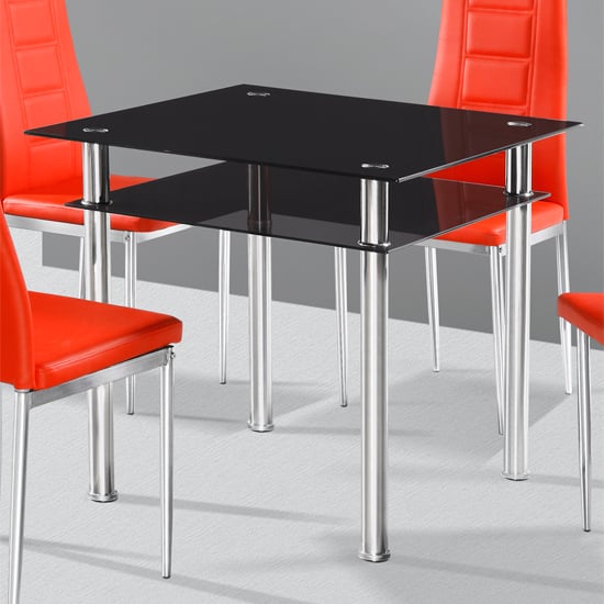 Callisto Black Glass Dining Table Only Furniture In Fashion