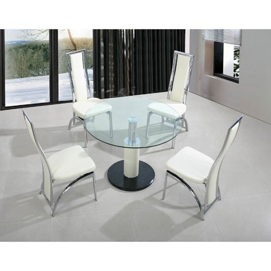 Coma dining set Pvc with Cream chicago chairs - Types Of Small Dining Sets For Apartments