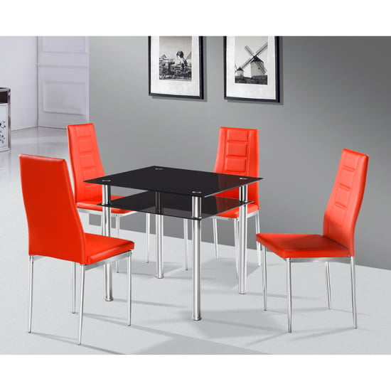 Come blk dining table and redNova chair - 7 Suggestions On Retro Dining Tables