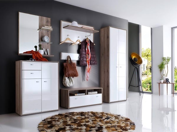Camino Wardrobe In White Gloss Front And Sanremo Oak With 2 Door_6