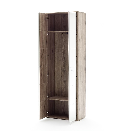 Camino Wardrobe In White Gloss Front And Sanremo Oak With 2 Door_2