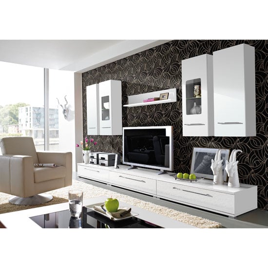 Freestyle Contemporary Living Room Furniture Set 2 In White