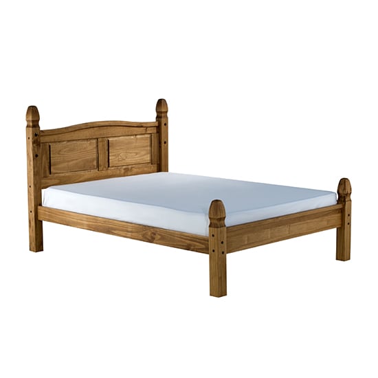 Read more about Corona wooden low end double bed in waxed pine