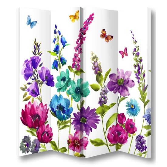 Cottage Garden Floral Room Divider In 4 Panels Cottage Garden Floral Room Divider In 4 Panels