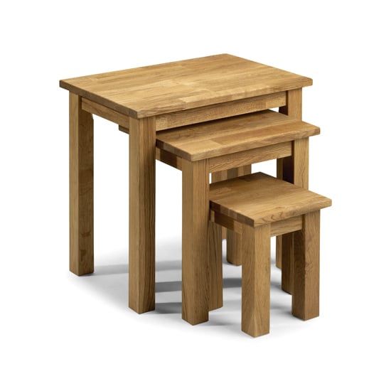 Product photograph of Ceyla Wooden Nest Of Tables Oak Finish from Furniture in Fashion