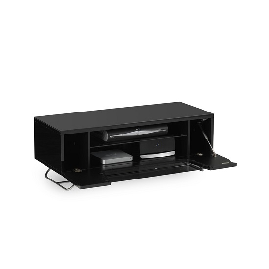 Clutton LCD TV Stand In Black With Chrome Base_5
