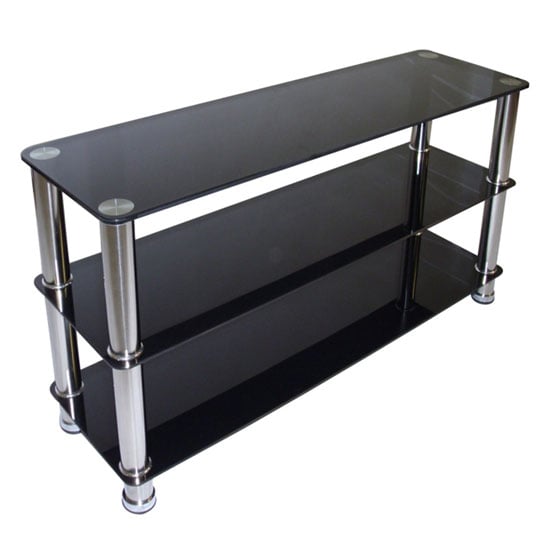 Crstal black TV Stand - 5 Shopping Tips While Choosing Black Glass TV Stands For 42 Inch