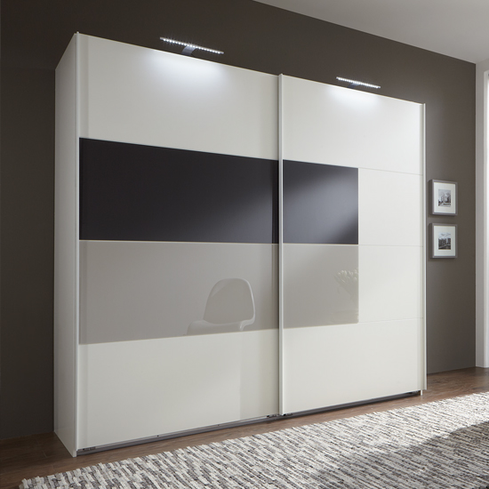 Cairo Sliding Wardrobe Alpine Wood With Sahara Grey Glass_Discontinued