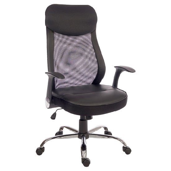 Imogen Curve Home Office Chair In Black With Mesh Back