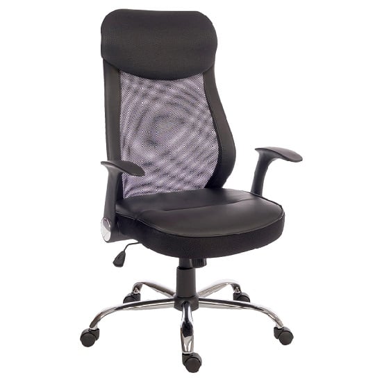 Read more about Imogen curve home office chair in black with mesh back