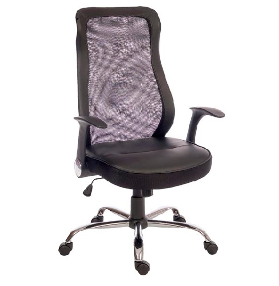Imogen Curve Home Office Chair In Black With Mesh Back_2