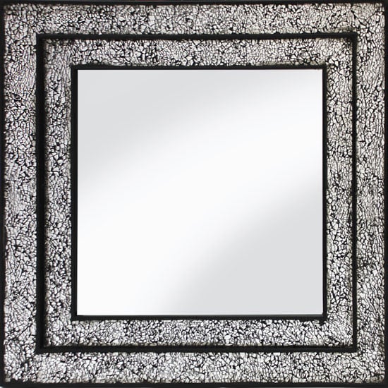 Product photograph of Betsy Wall Mirror Square In Mosaic Black And Silver Frame from Furniture in Fashion