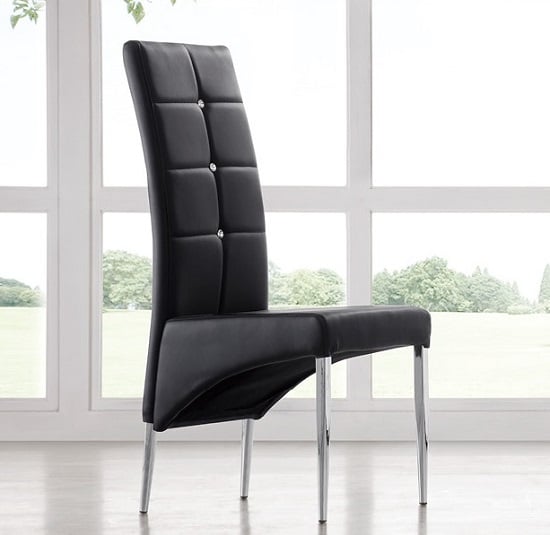 Read more about Vesta studded faux leather dining room chair in black